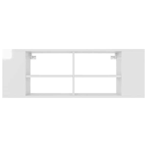 vidaXL Väggmonterat tv-skåp vit högglans 102x35x35 cm konstruerat trä