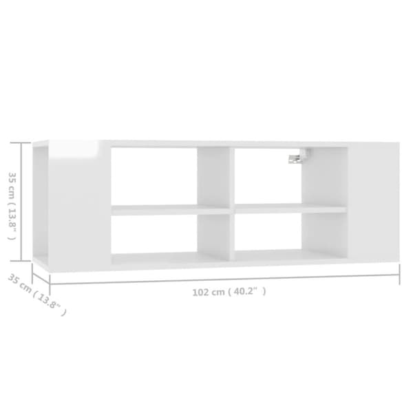 vidaXL Väggmonterat tv-skåp vit högglans 102x35x35 cm konstruerat trä