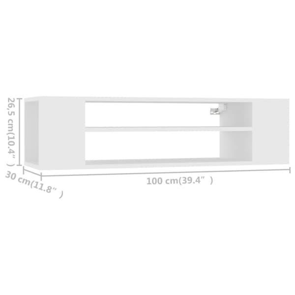 vidaXL Hengende TV-benk hvit 100x30x26,5 cm konstruert tre