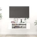 Miniatyrbilde 9 av 9: vidaXL Hengende TV-benk hvit 100x30x26,5 cm konstruert tre