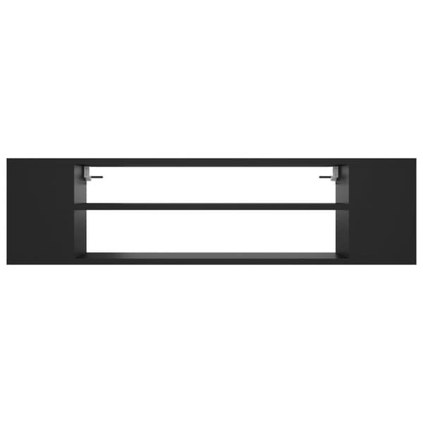 vidaXL Väggmonterad tv-bänk svart 100x30x26,5 cm konstruerat trä