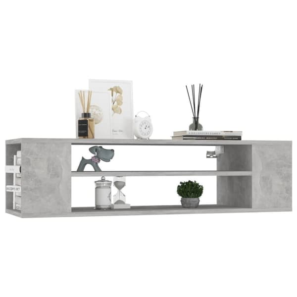vidaXL Hengende TV-benk betonggrå 100x30x26,5 cm konstruert tre