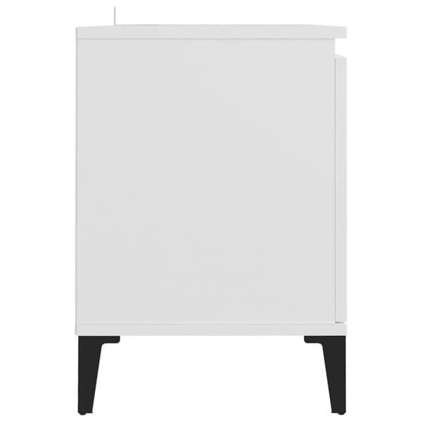 vidaXL TV-benk med metallben hvit 103,5x35x50 cm