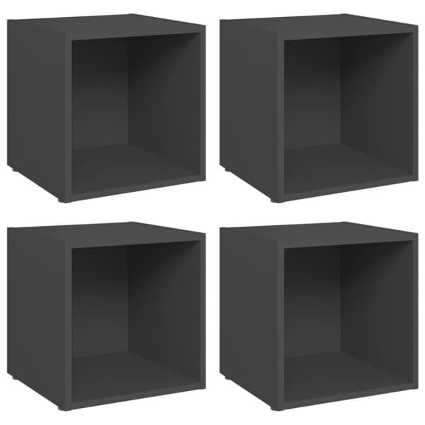 vidaXL TV-tasot 4 kpl harmaa 37x35x37 cm lastulevy