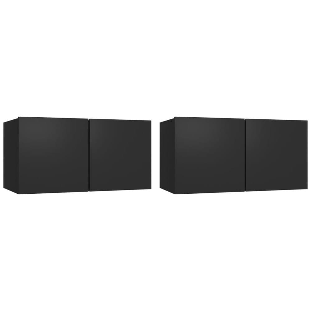vidaXL Hängande TV-skåp 2 st svart 60x30x30 cm