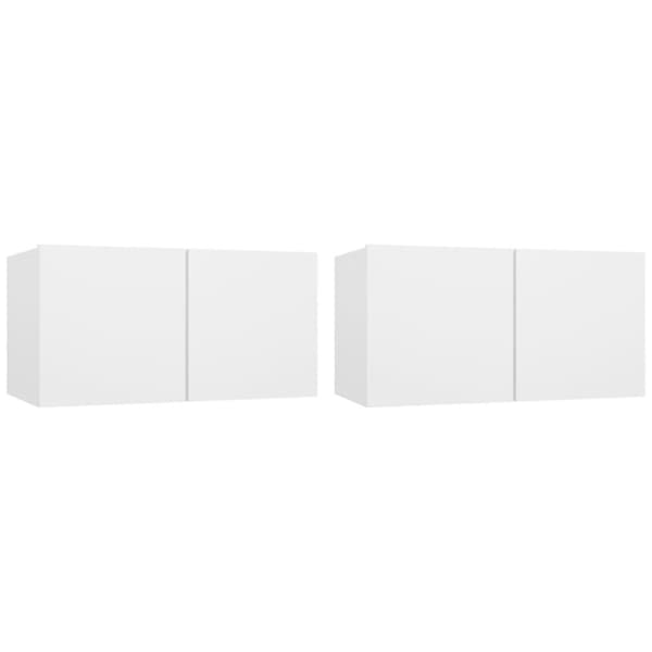 vidaXL Hengende TV-benker 2 stk hvit 60x30x30 cm
