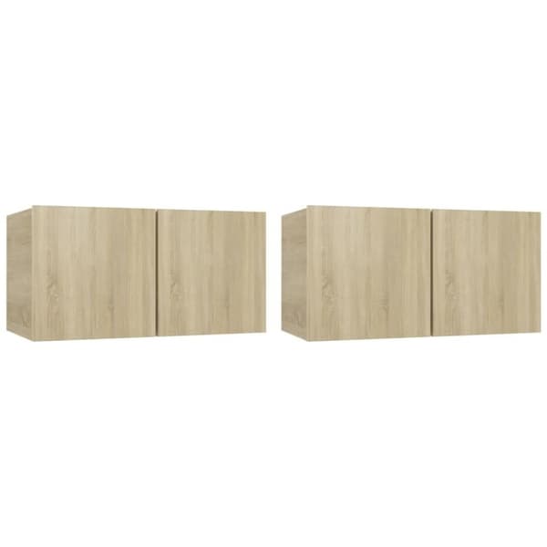 vidaXL væghængte tv-skabe 2 stk. 60x30x30 cm sonoma-eg