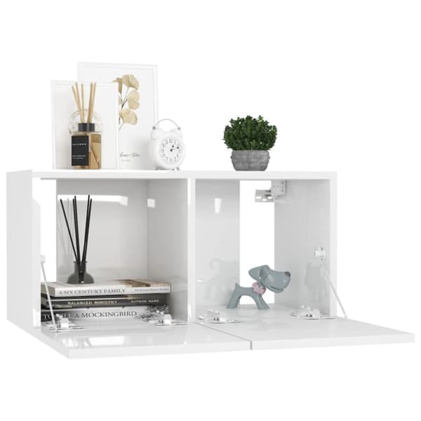 vidaXL tv-skabe 4 stk. 60x30x30 cm spånplade hvid højglans