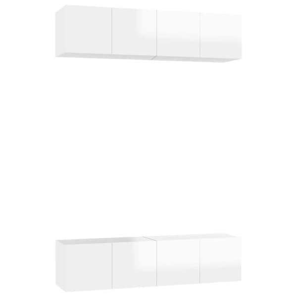 vidaXL tv-skabe 4 stk. 60x30x30 cm spånplade hvid højglans