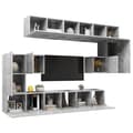 Miniatyrbilde 3 av 9: vidaXL TV-benksett 10 deler betonggrå sponplate