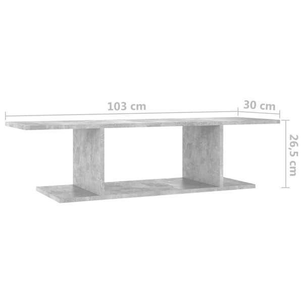 vidaXL væghængt tv-skab 103x30x26,5 cm betongrå
