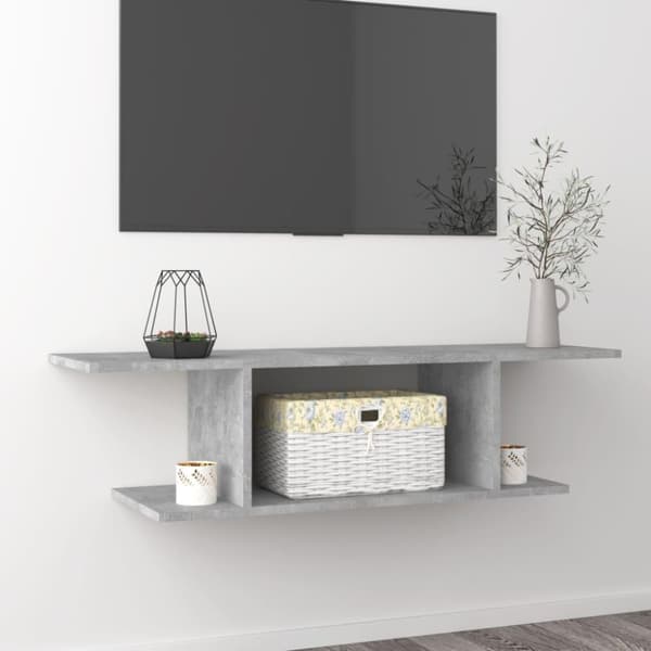 vidaXL væghængt tv-skab 103x30x26,5 cm betongrå