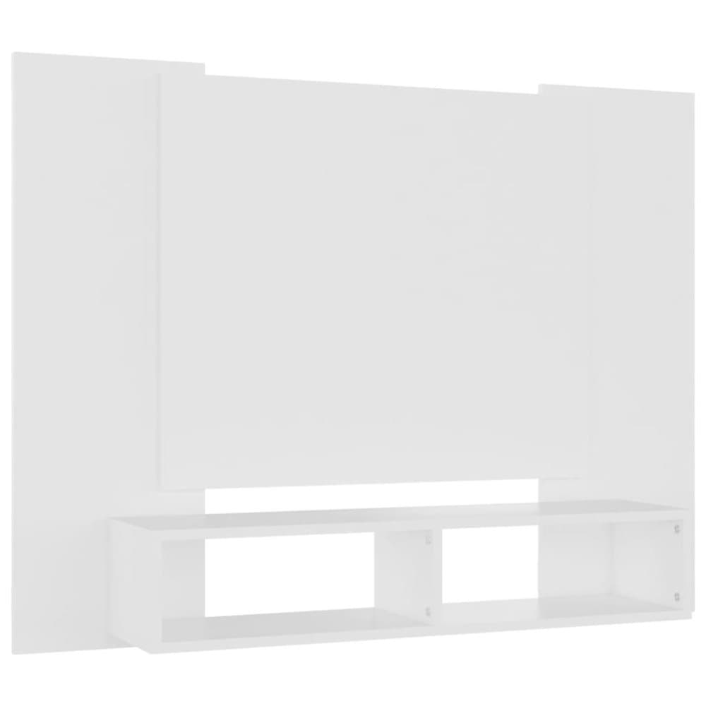 vidaXL Väggmonterat tv-skåp vit 120x23,5x90 cm spånskiva