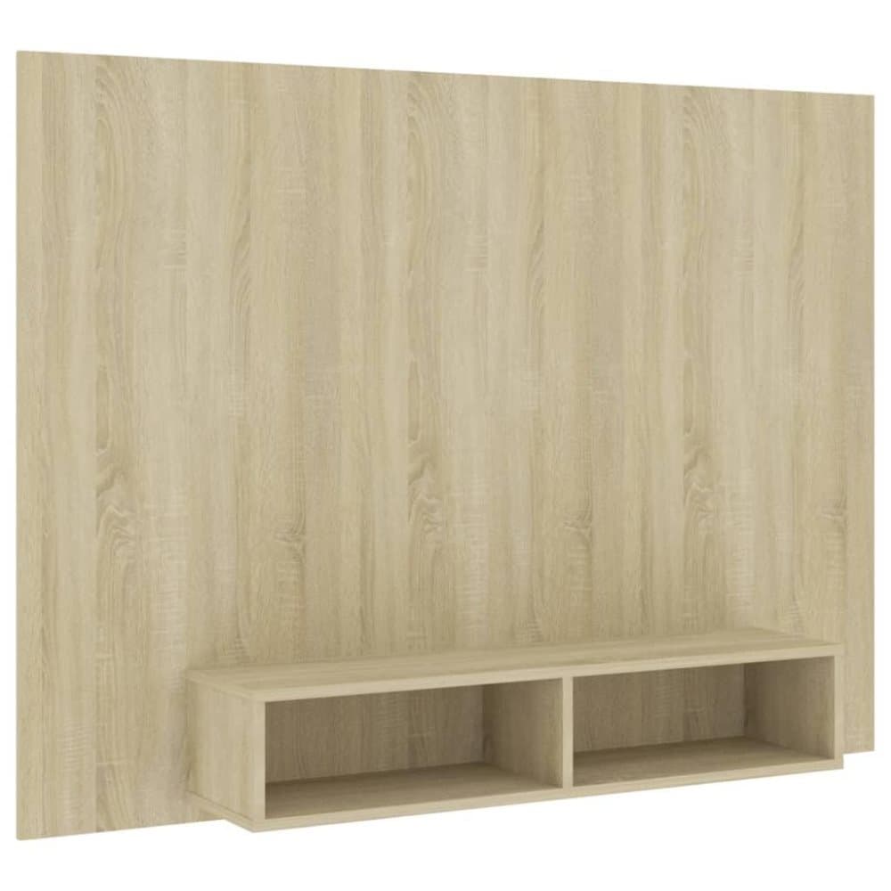vidaXL Väggmonterat tv-skåp sonoma-ek 135x23,5x90 cm spånskiva