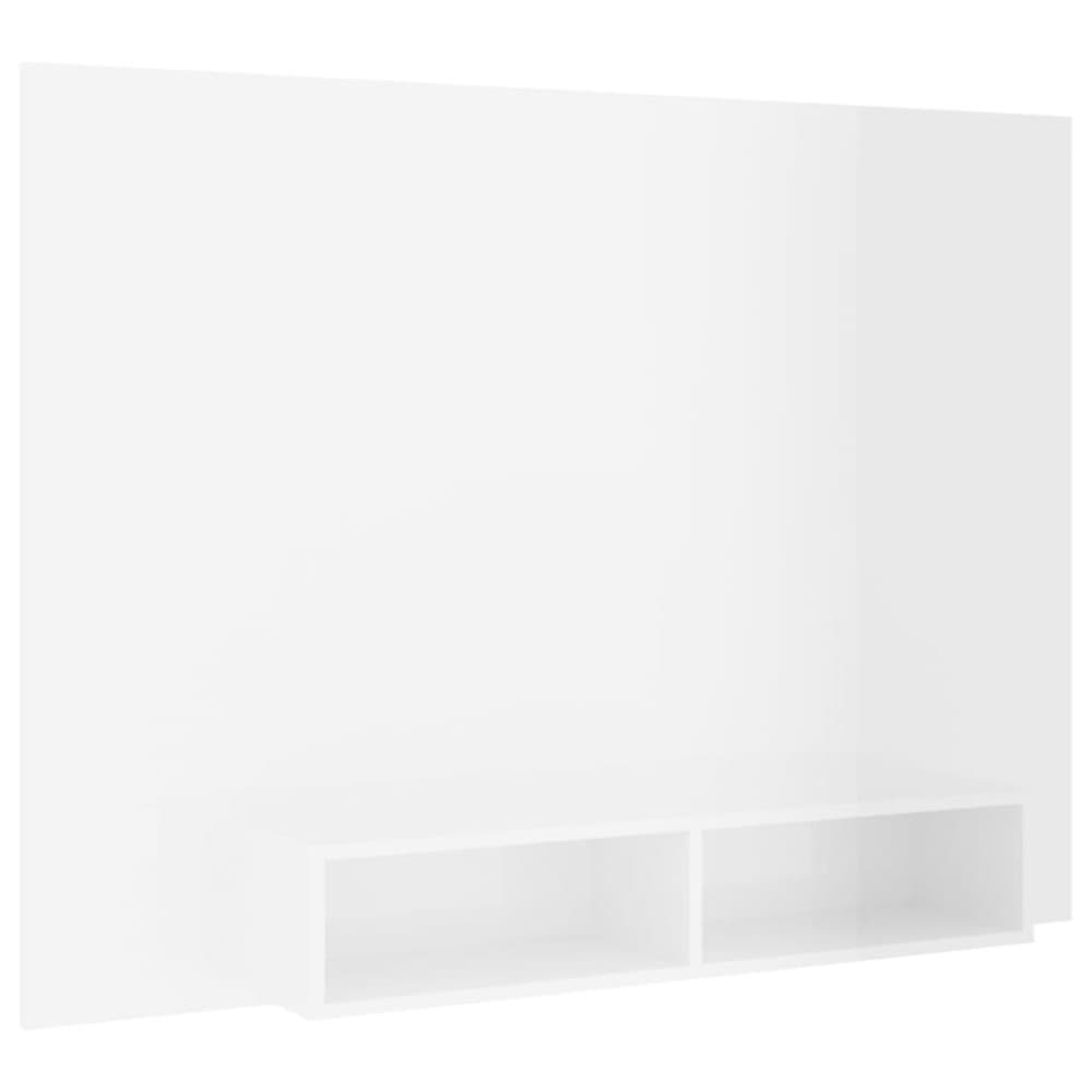 vidaXL Väggmonterat tv-skåp vit högglans 135x23,5x90 cm spånskiva