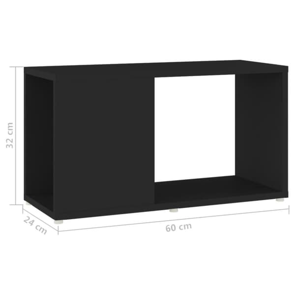vidaXL TV-benk svart 60x24x32 cm sponplate