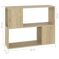 Miniatyrbilde 7 av 9: vidaXL TV-benk sonoma eik 80x24x63 cm konstruert tre