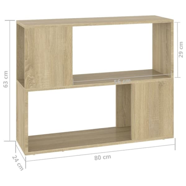 vidaXL TV-benk sonoma eik 80x24x63 cm konstruert tre
