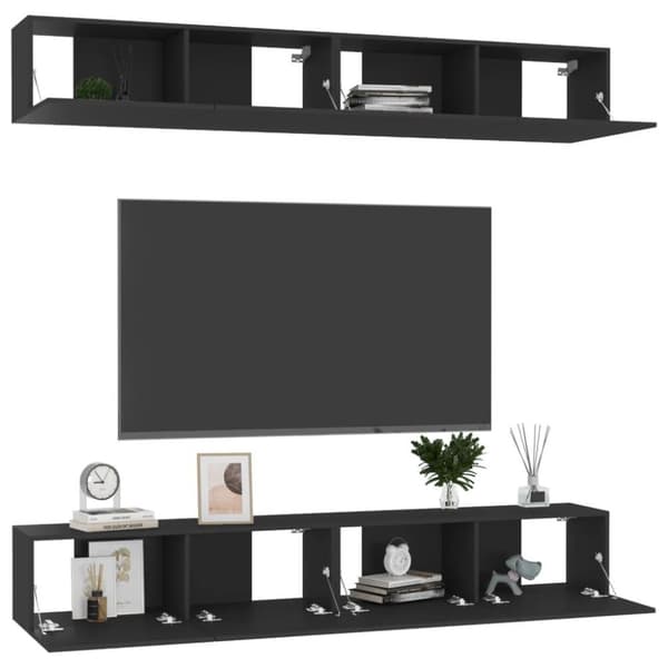 vidaXL tv-skabe 4 stk. 100x30x30 cm spånplade Sort