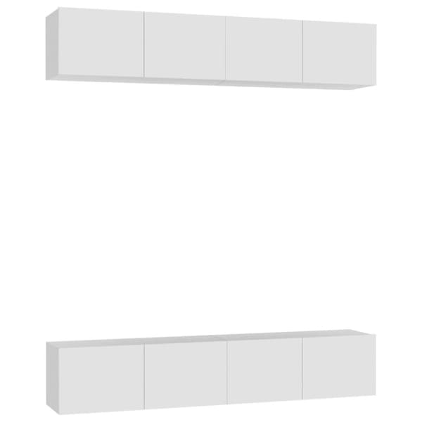 vidaXL TV-tasot 4 kpl valkoinen 80x30x30 cm lastulevy