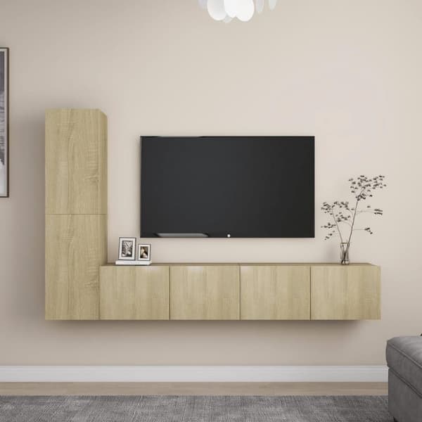 vidaXL tv-skabe 3 dele spånplade sonoma-eg