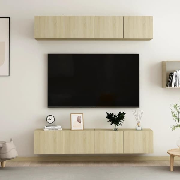 vidaXL TV-skåp 4 delar sonoma-ek 80x30x30 cm spånskiva