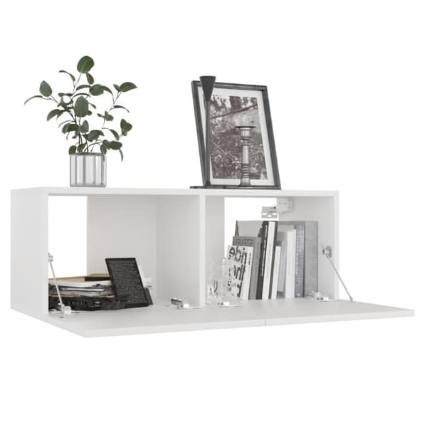 vidaXL TV-benker 4 stk hvit 80x30x30 cm sponplate