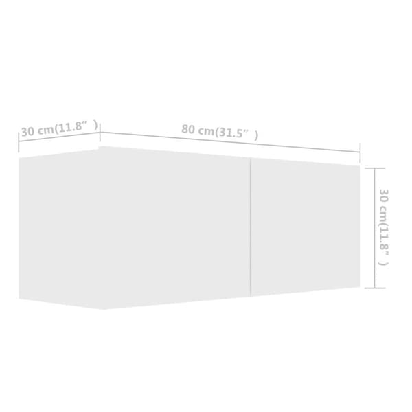 vidaXL TV-benker 4 stk hvit 80x30x30 cm sponplate