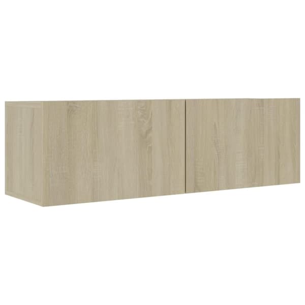 vidaXL TV-benker 4 stk hvit og sonoma eik 100x30x30 cm sponplate