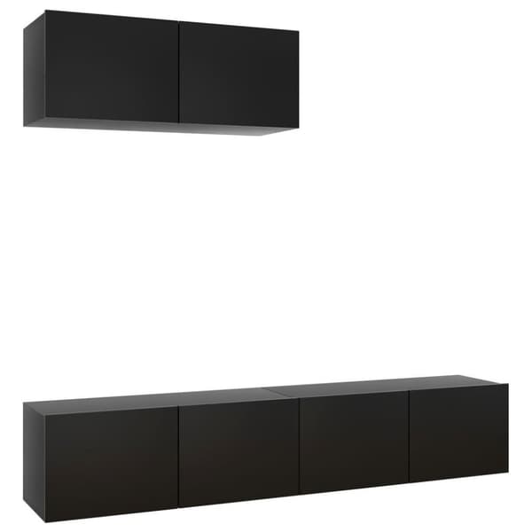 vidaXL TV-benker 3 stk svart sponplate