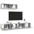 Miniatyrbild 3 av 7: vidaXL TV-skåp 3 delar betonggrå spånskiva