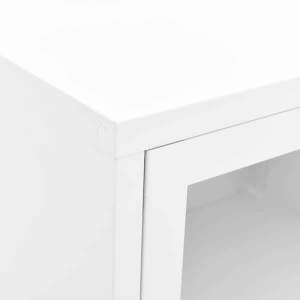 vidaXL TV-benk hvit 90x30x44 cm stål og glass