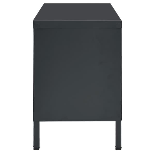 vidaXL TV-benk antrasitt 90x30x44 cm stål og glass
