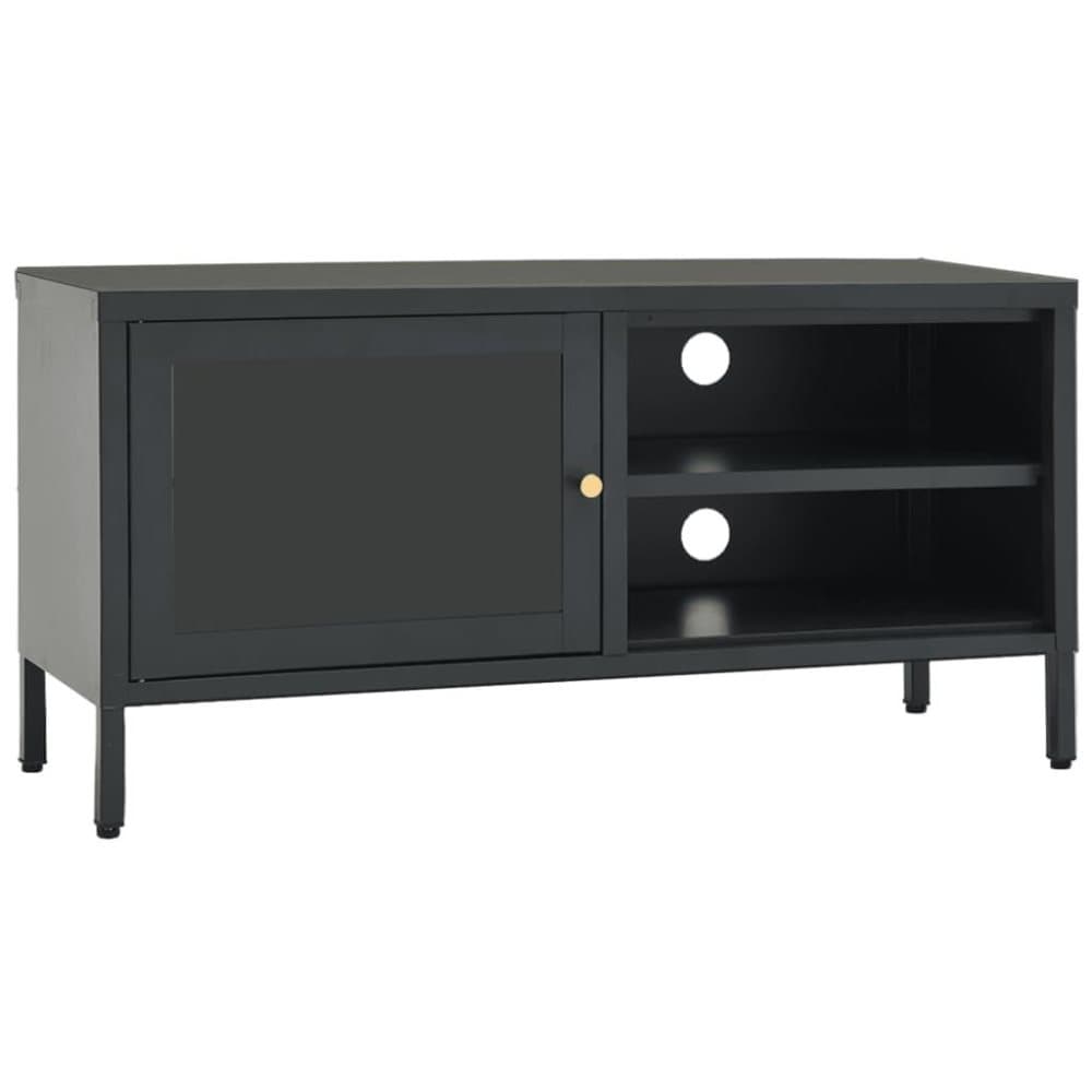 vidaXL TV-bänk antracit 90x30x44 cm stål och glas