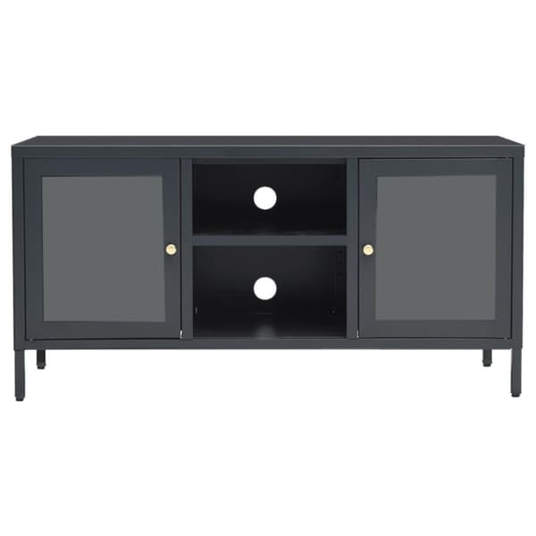 vidaXL tv-skab 105x35x52 cm stål og glas antracitgrå