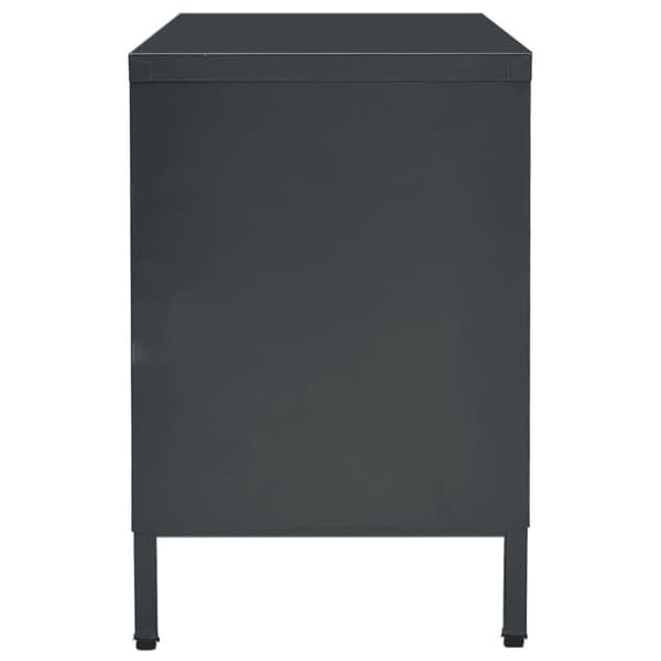 vidaXL tv-skab 105x35x52 cm stål og glas antracitgrå