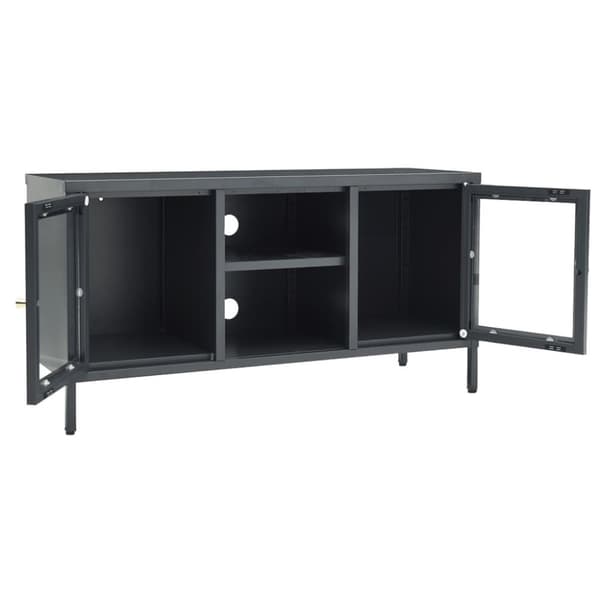 vidaXL tv-skab 105x35x52 cm stål og glas antracitgrå