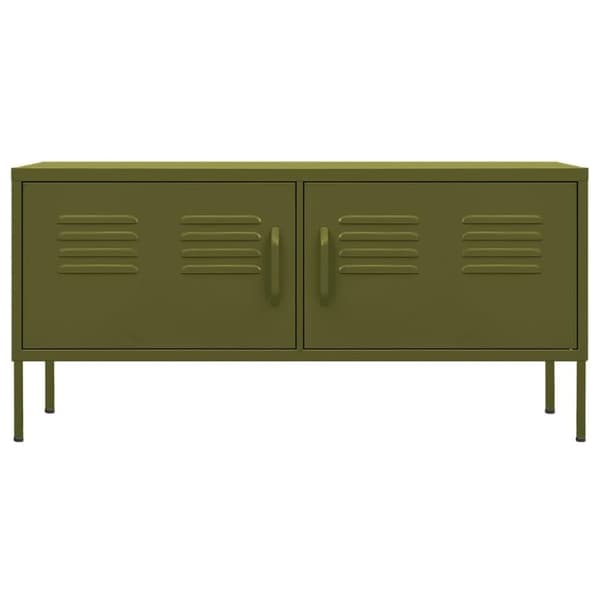 vidaXL Tv-bänk olivgrön 105x35x50 cm stål