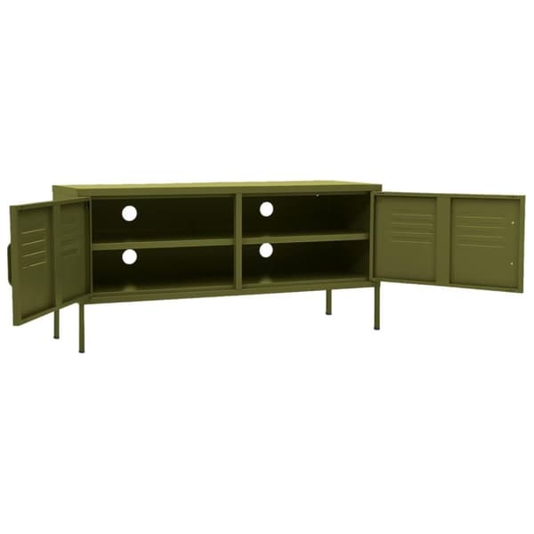 vidaXL Tv-bänk olivgrön 105x35x50 cm stål