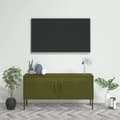 Miniatyrbild 11 av 11: vidaXL Tv-bänk olivgrön 105x35x50 cm stål