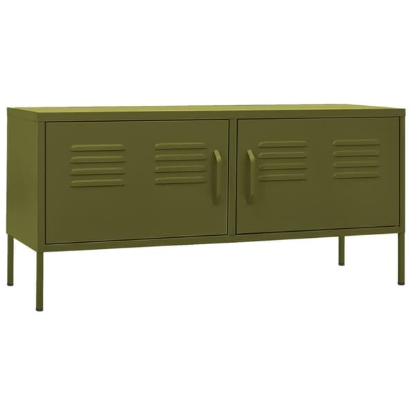 vidaXL Tv-bänk olivgrön 105x35x50 cm stål