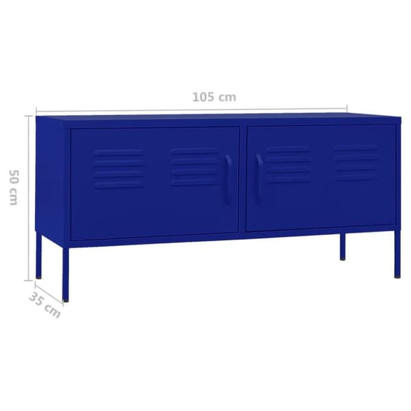 vidaXL TV-benk marineblå 105x35x50 cm stål