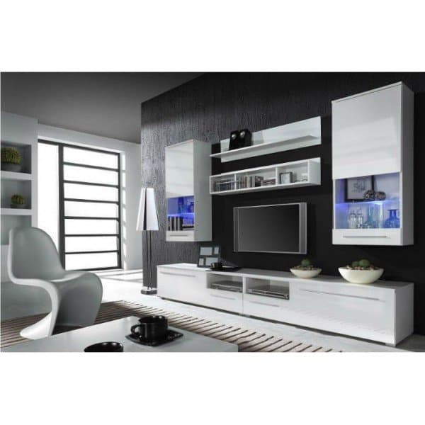 LUNA 260 VIT MEDIAMÖBELSET MED LED