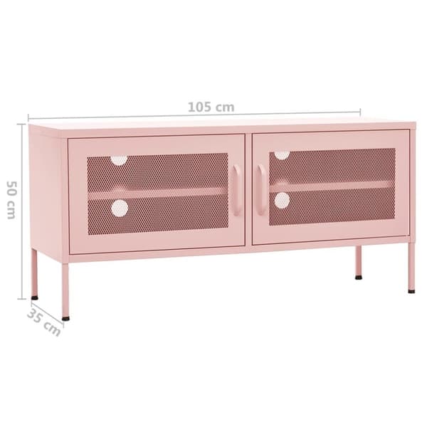 vidaXL tv-skab 105x35x50 cm stål Lyserød