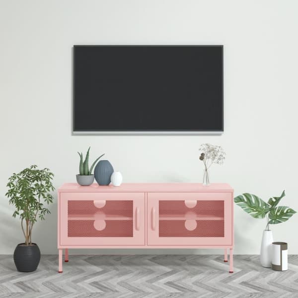 vidaXL tv-skab 105x35x50 cm stål Lyserød