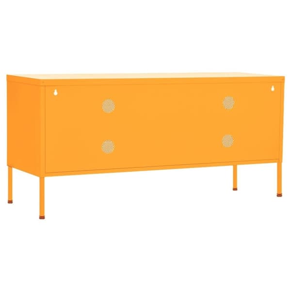 vidaXL TV-benk sennepsgul 105x35x50 cm stål