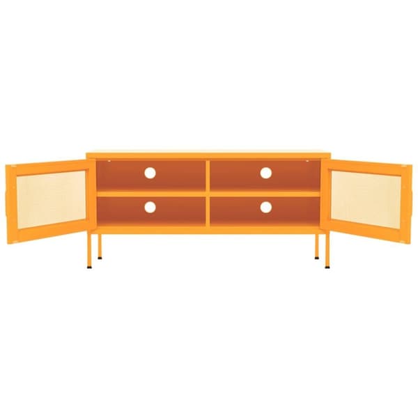 vidaXL TV-benk sennepsgul 105x35x50 cm stål