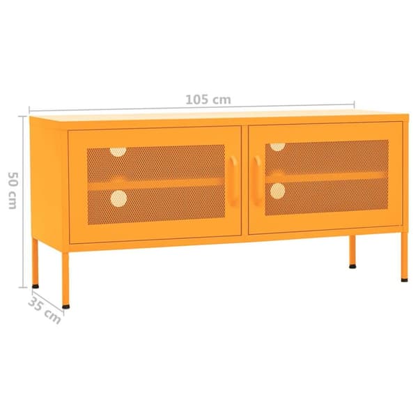 vidaXL TV-benk sennepsgul 105x35x50 cm stål
