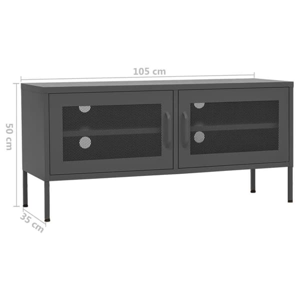 vidaXL TV-benk antrasitt 105x35x50 cm stål