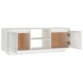 Miniatyrbilde 8 av 10: vidaXL TV-benk 110x30x40 cm heltre furu hvit